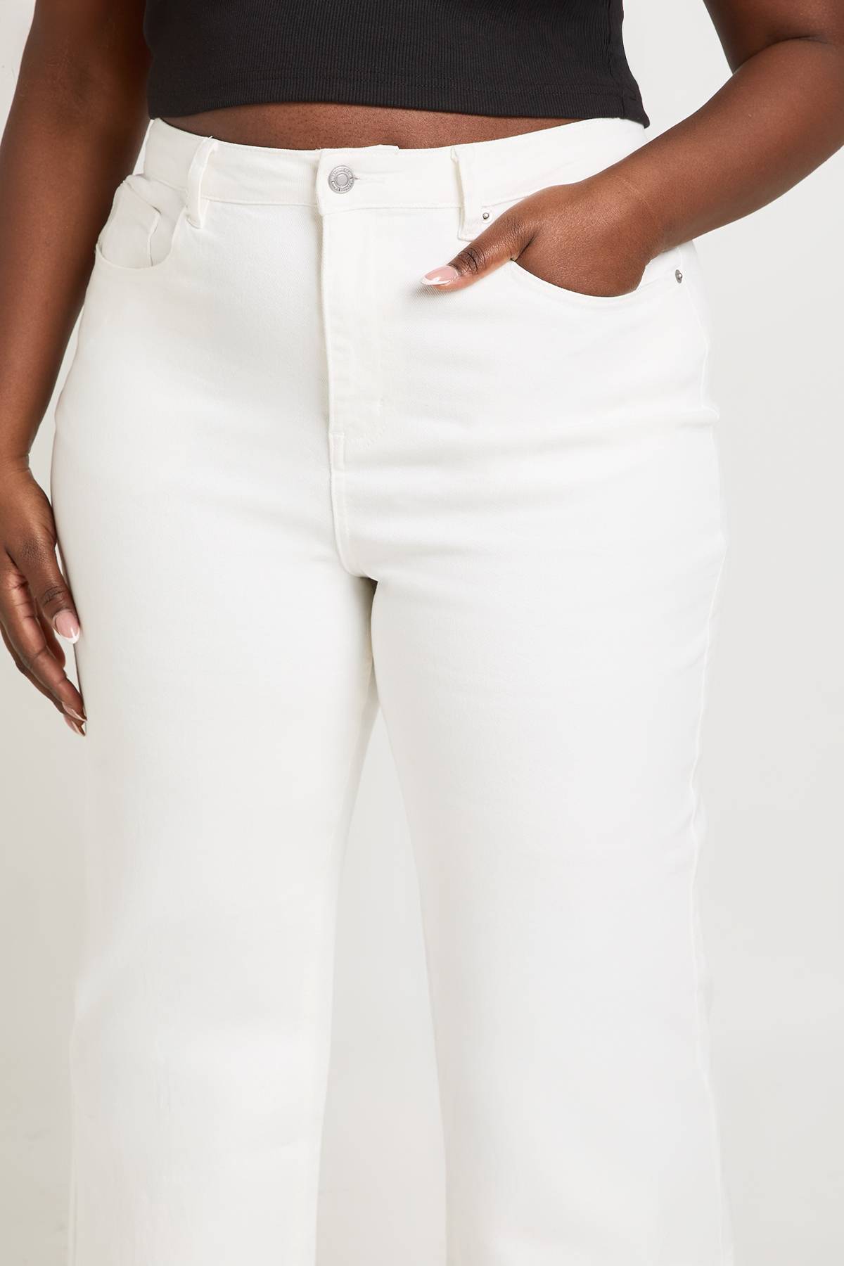 boohoo Le Jean Taille Haute Coupe Droite Grande Taille