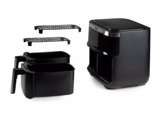 Friteuse a air chaud DOMO - DO537FR - 2 x 4 L - 85° a 200° - 8 programmes automatiques - l40 x L 40 x h 36 cm