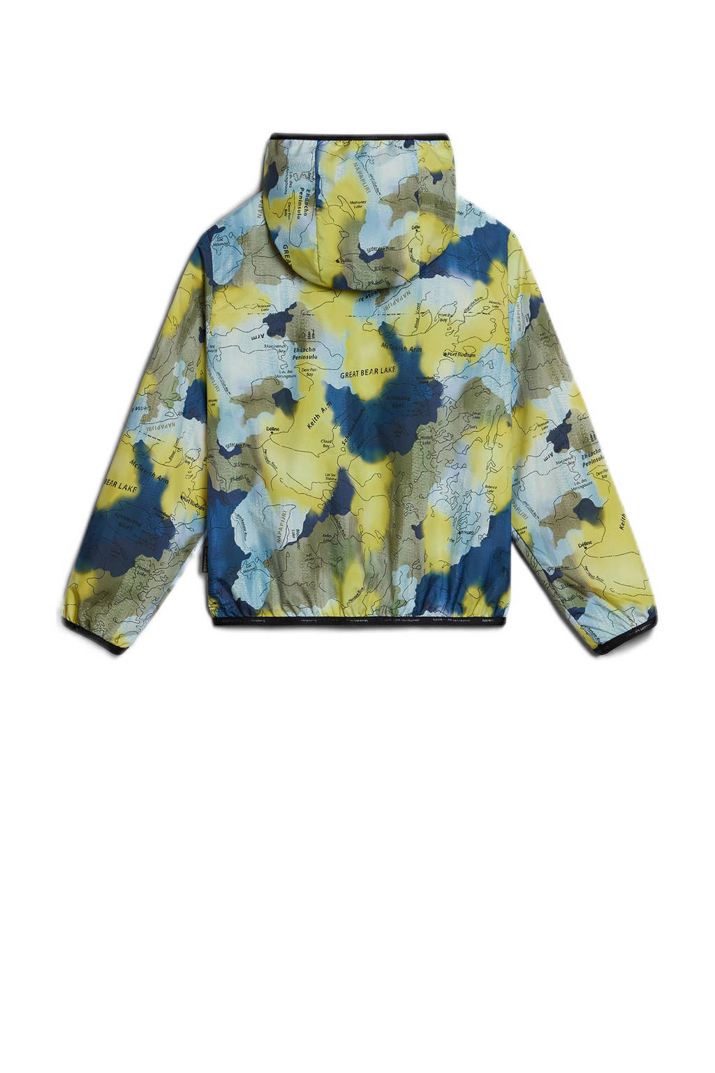 Napapijri zomerjas met camouflageprint donkerblauw/geel/groen