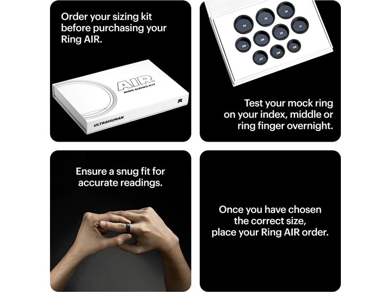 Ultrahuman Ring AIR Grösse: 8, Dunkelgrau Smartring