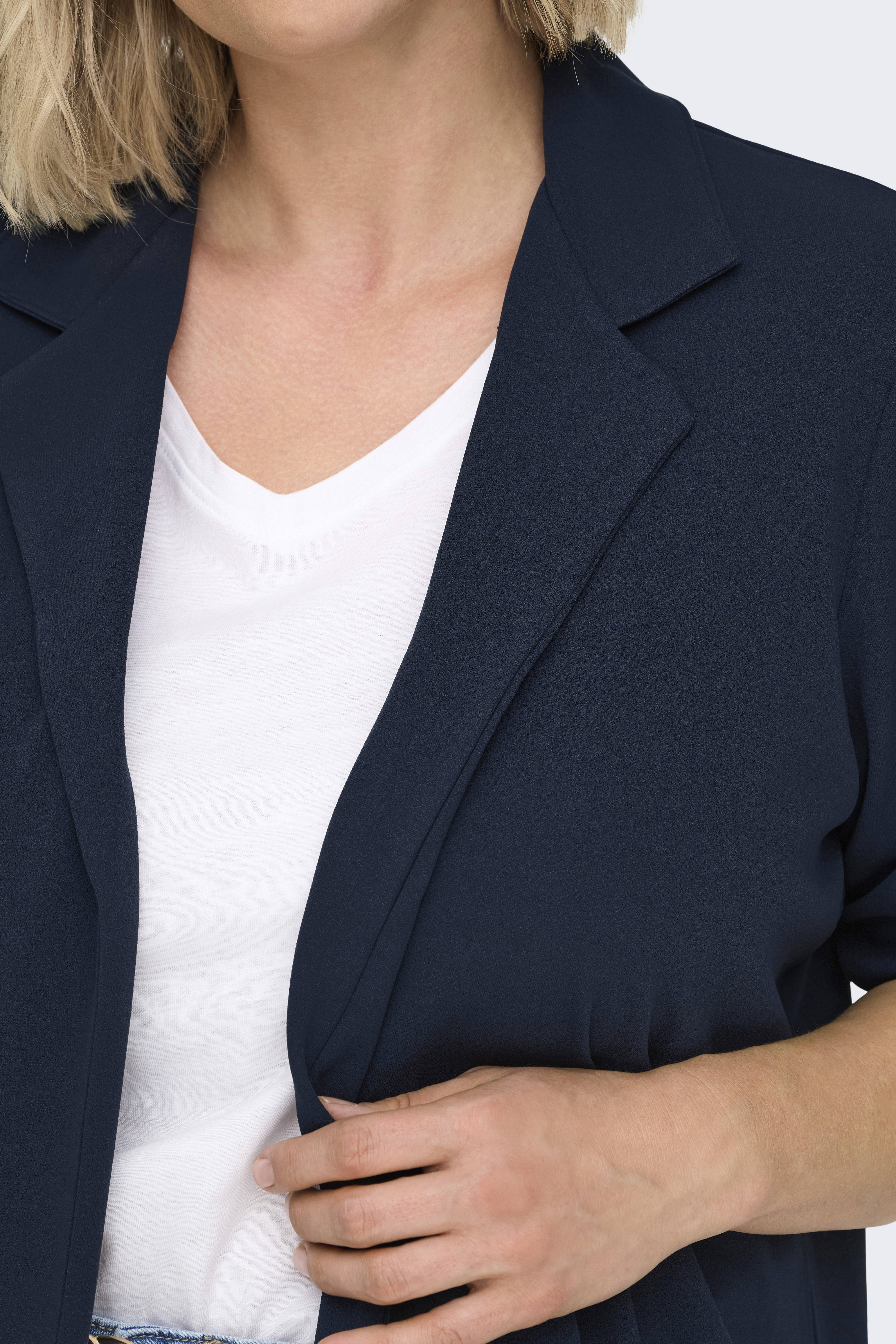 ONLY CARMAKOMA rechtvallende blazer CARSANIA donkerblauw