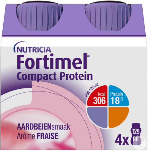 Fortimel Compact Protein 2.4kcal Saveur Fraise Complément Nutritionnel Dénutrition 4x125ml