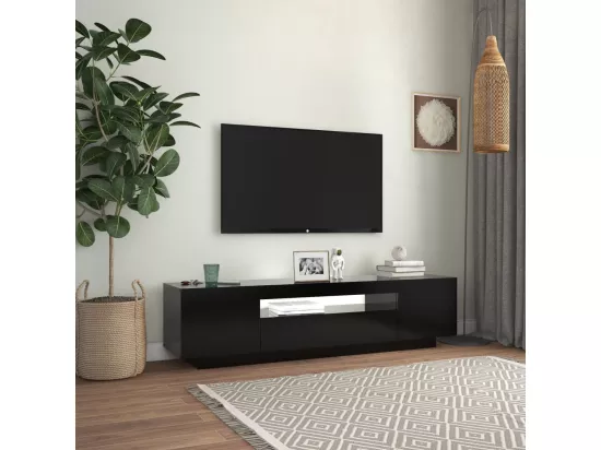 Meuble TV avec lumières LED noir 160x35x40 cm