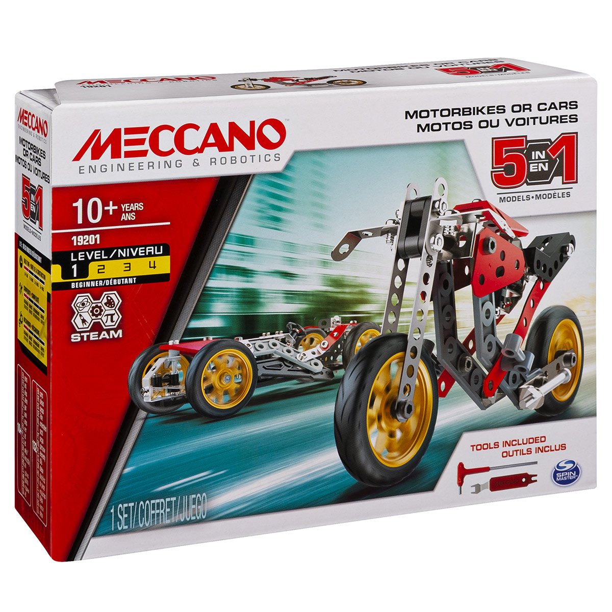 Voiture et moto - 5 Modèles Meccano