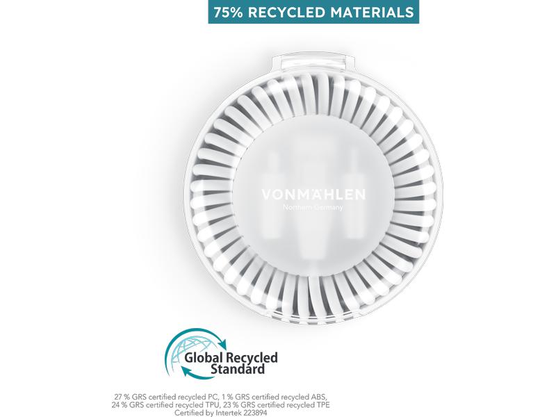 Vonmählen USB-Ladekabel Allroundo Eco All-in-One Weiss All-in-One Lade- und Datenkabel mit Schnellladefunktion
