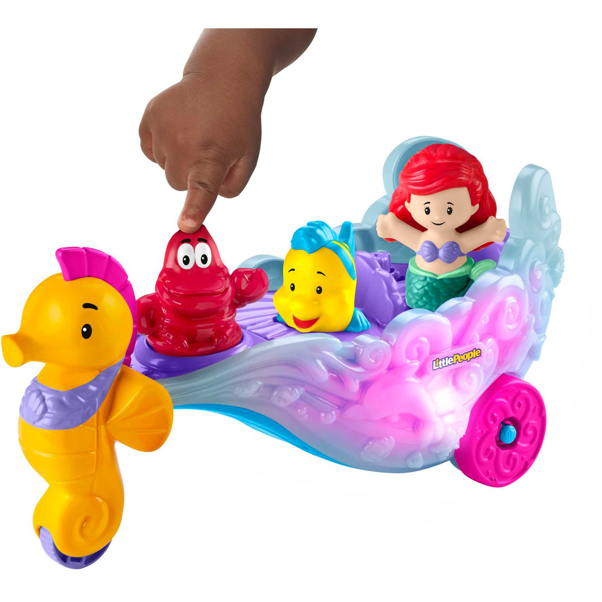 Mattel Spielfigur Little People Disney Prinzessin Ariel Sea Carriage