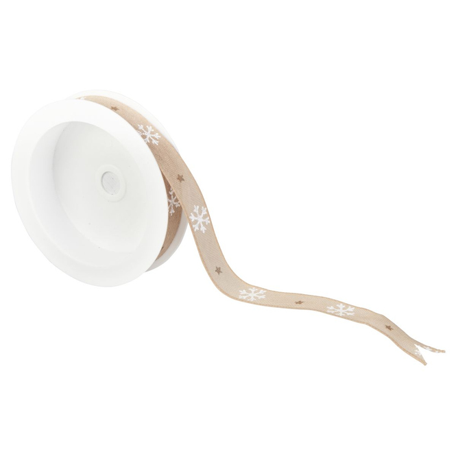 Geschenkband - Eiskristall - beige - ca. 300 x 1,5 cm