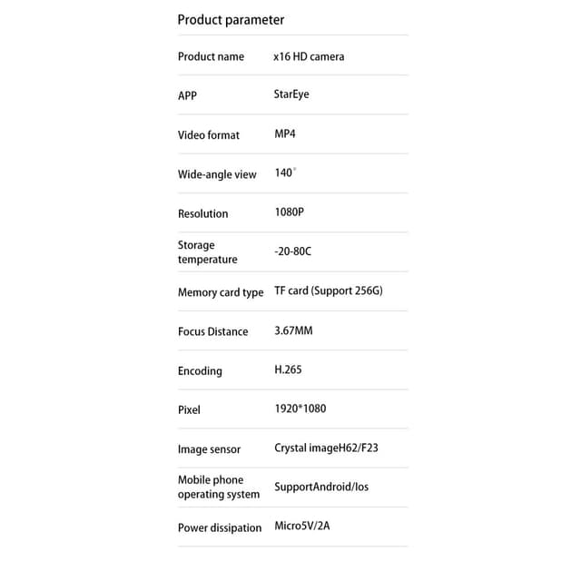 X16 Batterifri Mini Kamera APP Trådløst WiFi Kamera