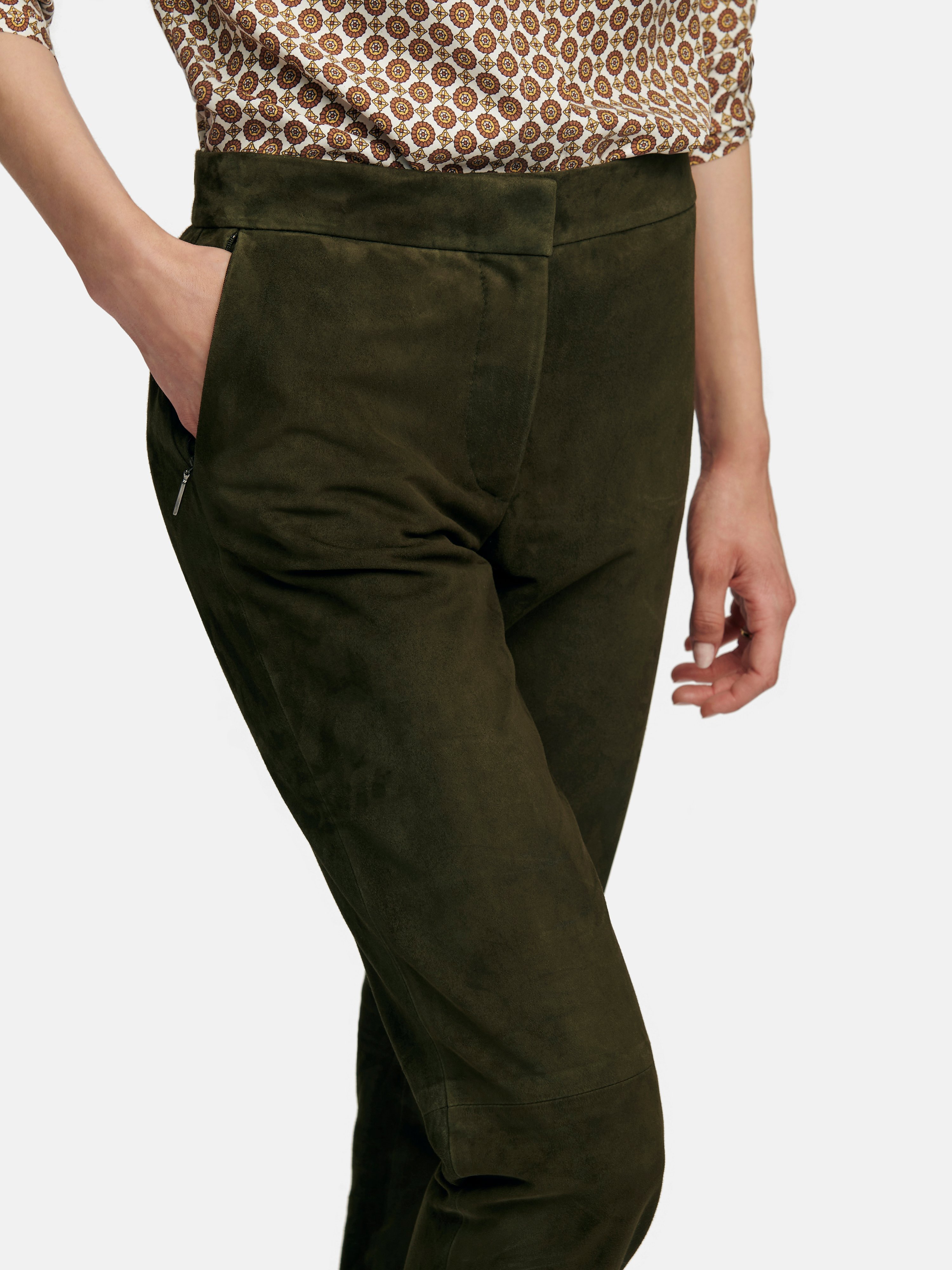 Knöchellange Lederhose
