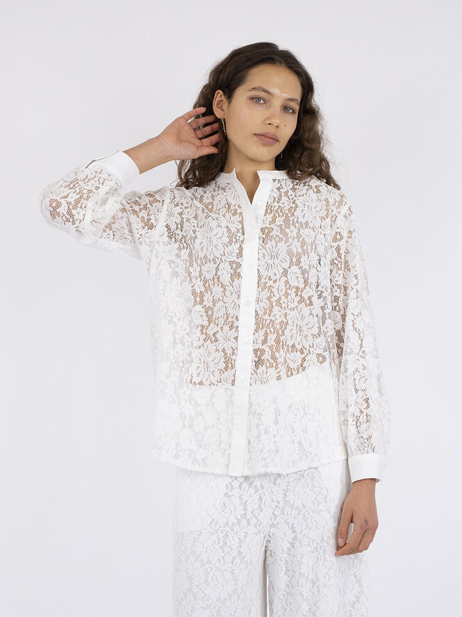 Neo Noir Mae Lace Shirt White