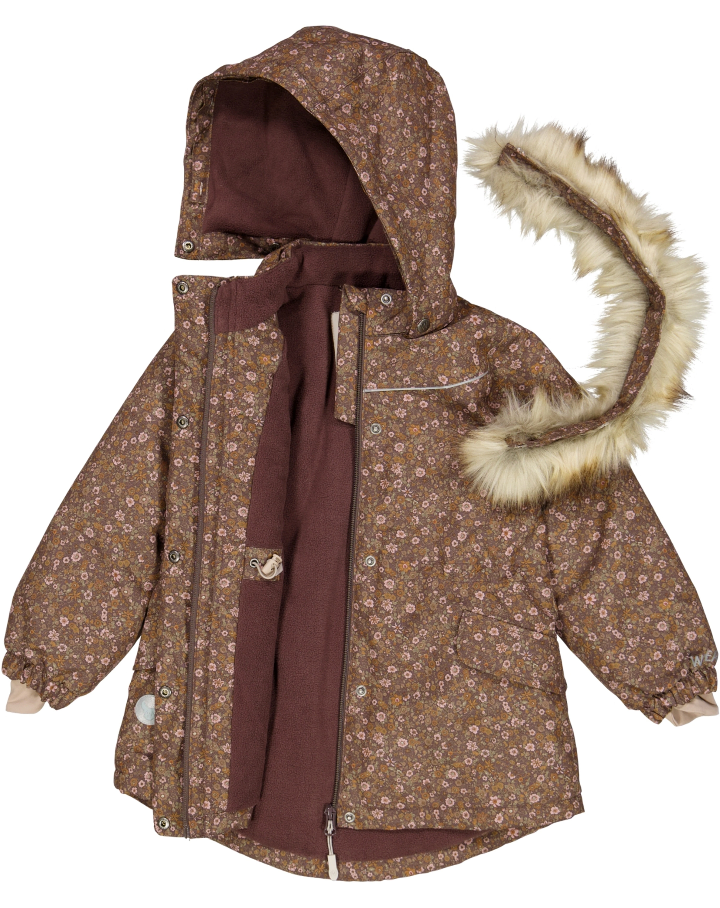 Funktions-Winterjacke MATHILDE TECH FLOWERS in eggplant
