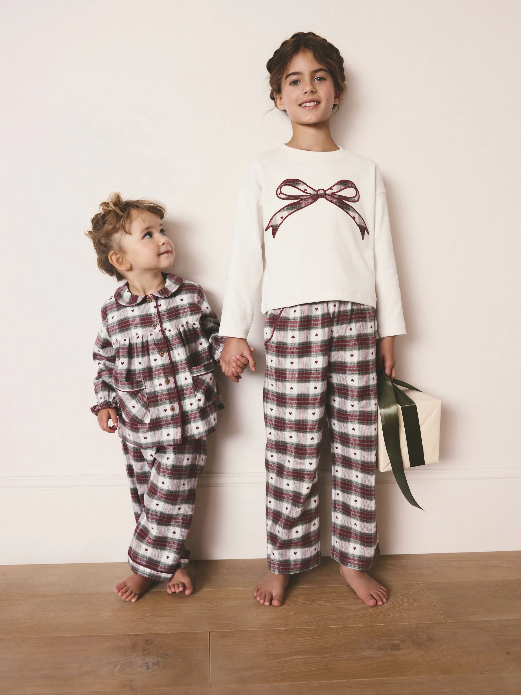 Rood/groene strikruit - Christmas Woven Bottom Pyjamas (2-16yrs)