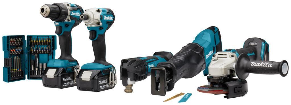 Makita DLX5068TX1 Accu Combiset 5-delig 18V 5.0Ah in Tas