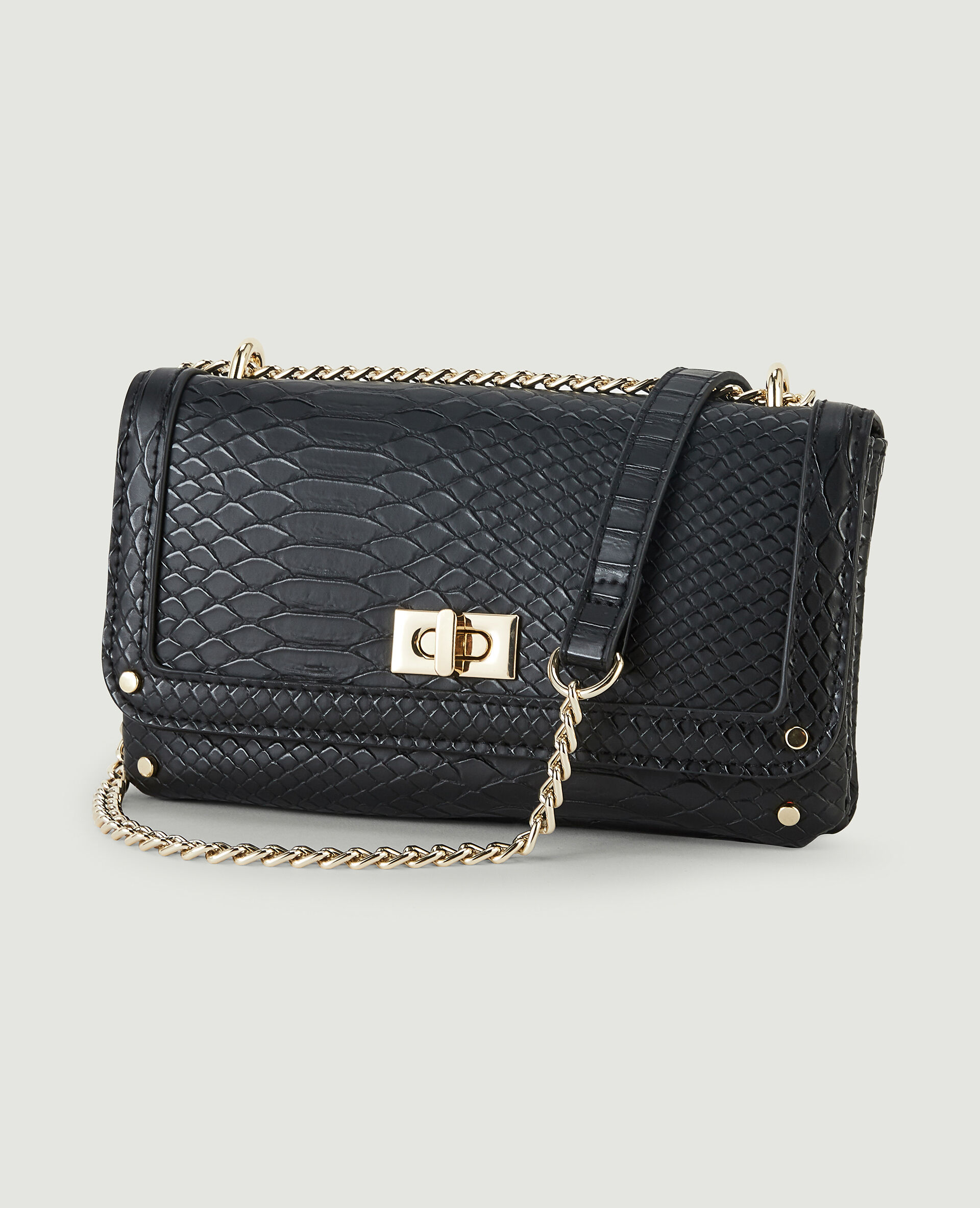 Sac pochette avec chaines - Noir