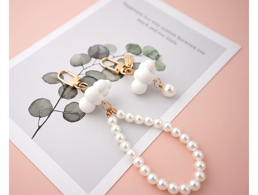 Harnai - Cloud Faux Pearl telefoonhanger / sleutelhanger