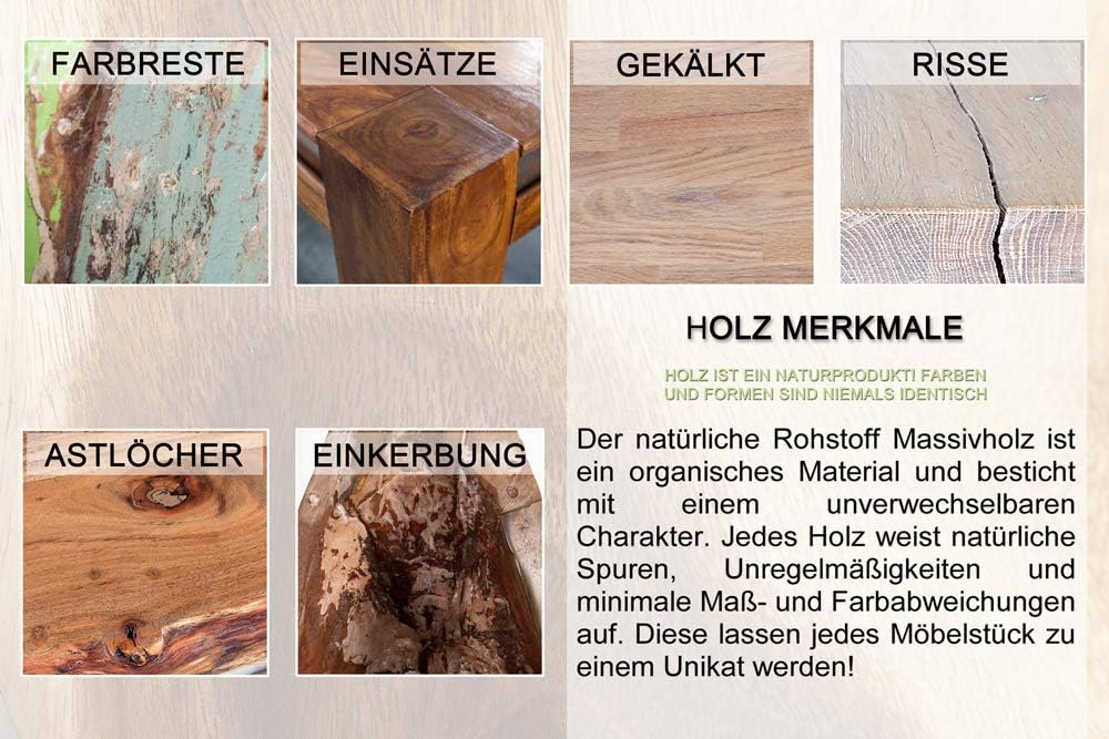 invicta INTERIOR Exklusiver Massiver Sheesham Couchtisch MAKASSAR 100cm Holztisch Massivholz Wohnzimmertisch