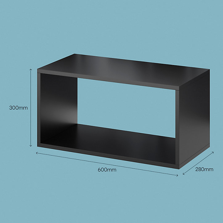 Étagère murale rectangulaire GoodHome Rigga noir L. 60 cm