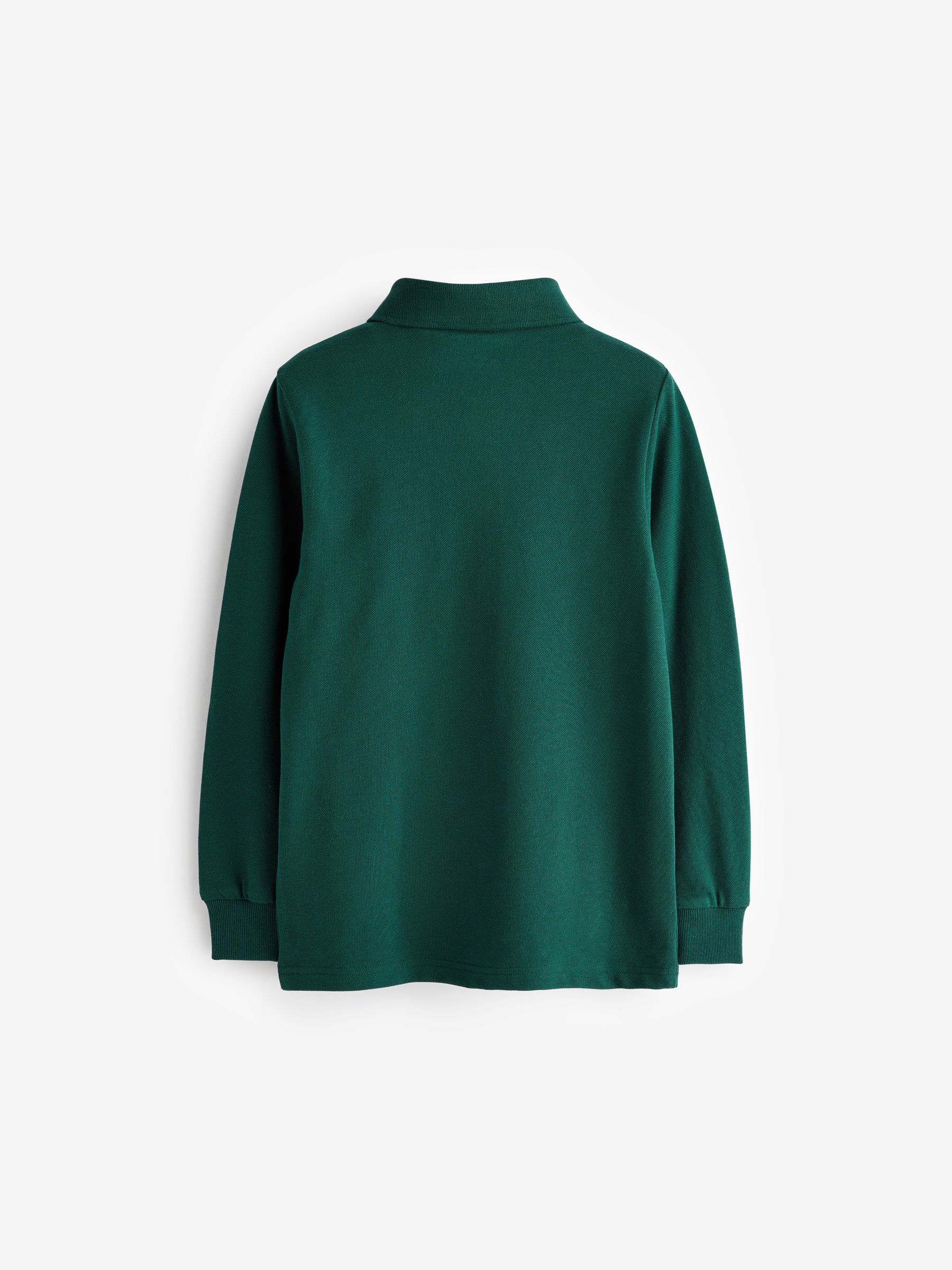 Donkergroen - Poloshirt met lange mouwen (3 - 16 jr)