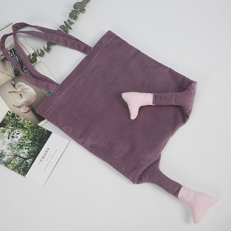 TangTangBags - Voeten Accent Corduroy Shopper Bag