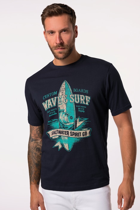 T-Shirt, Halbarm, Brust-Print, bis 8 XL