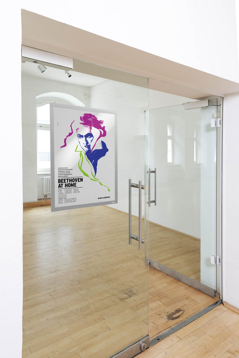 Durable Info Frame Duraframe Poster A2, zelfklevende posterlijst, UV-bestendig, 1 stuk, zilver, 505323