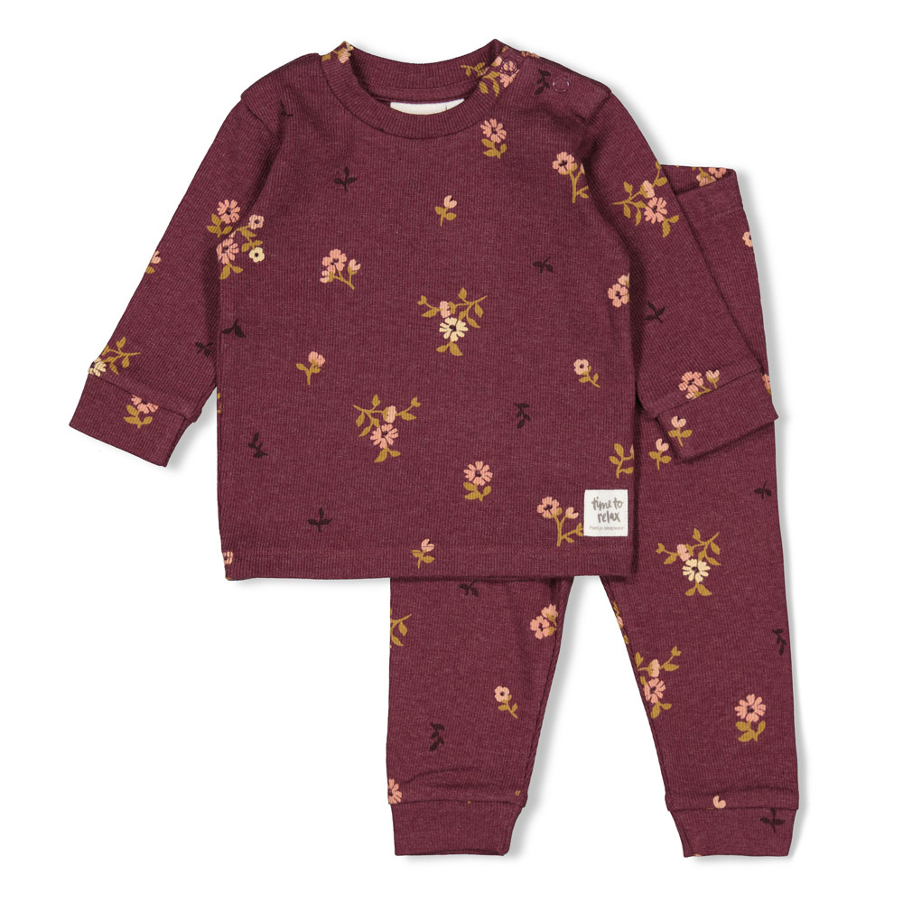 Feetje Pyjama Bonnie Bouquet - Premium Sleepwear wijn melange