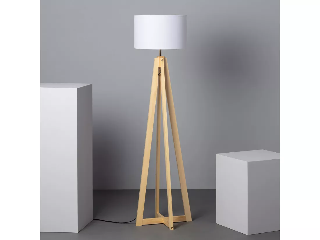 Lampadaire Bois Korsade Blanc
