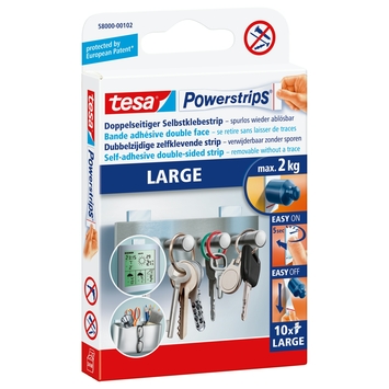 Tesa Plakstrip Powerstrip Groot - 10 Stuks