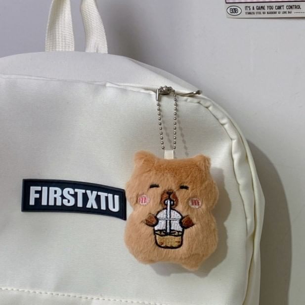 CraftmadeDIY - Bubble Tea Capybara Pluche Tashanger Sleutelhanger
