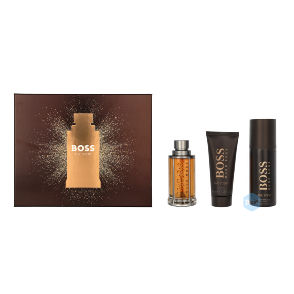 Hugo Boss The Scent Geschenkset Eau de Toilette Spray 100ml + Deo Spray 150ml + Douchegel 100ml350 ml