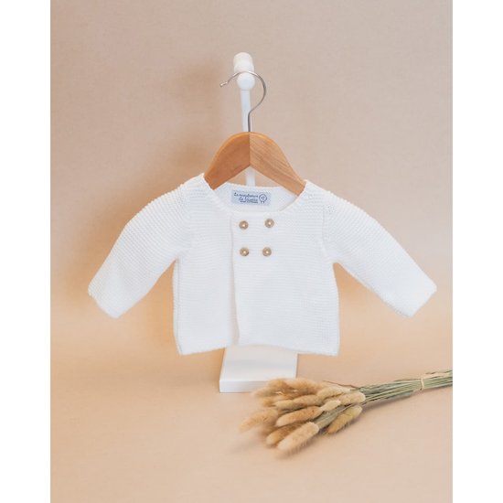 Cardigan en coton   Blanc        de               La Manufacture de Layette