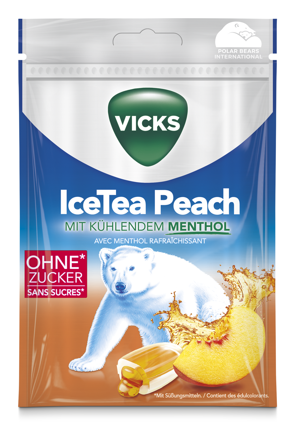 Vicks Ice Tea Peach<br>72 g, Beutel