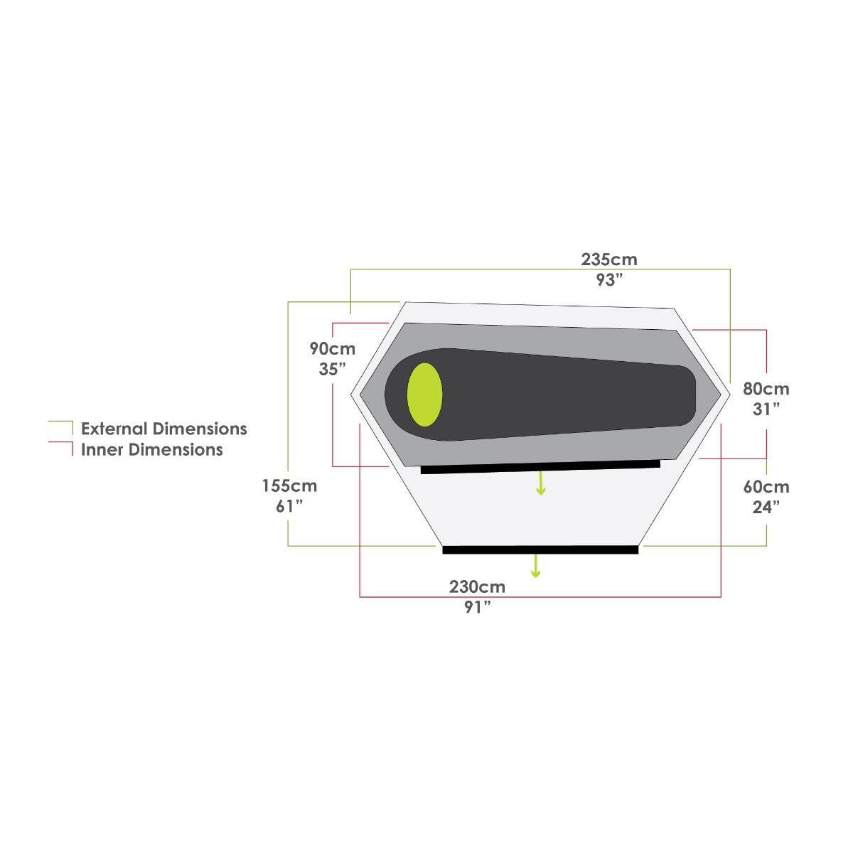 Zempire Mono lichtgewicht 1 persoons trekkerstent