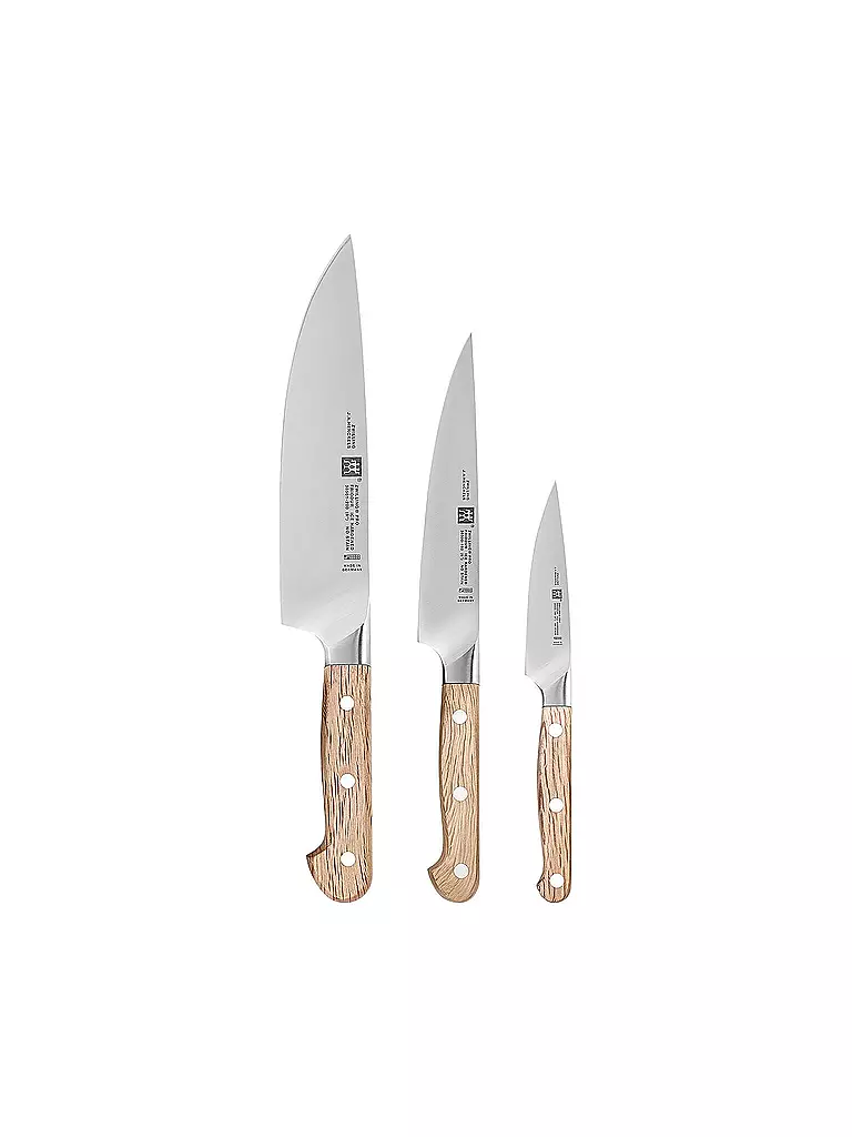 ZWILLING Messerset 3-teilig PRO WOOD Steineiche braun