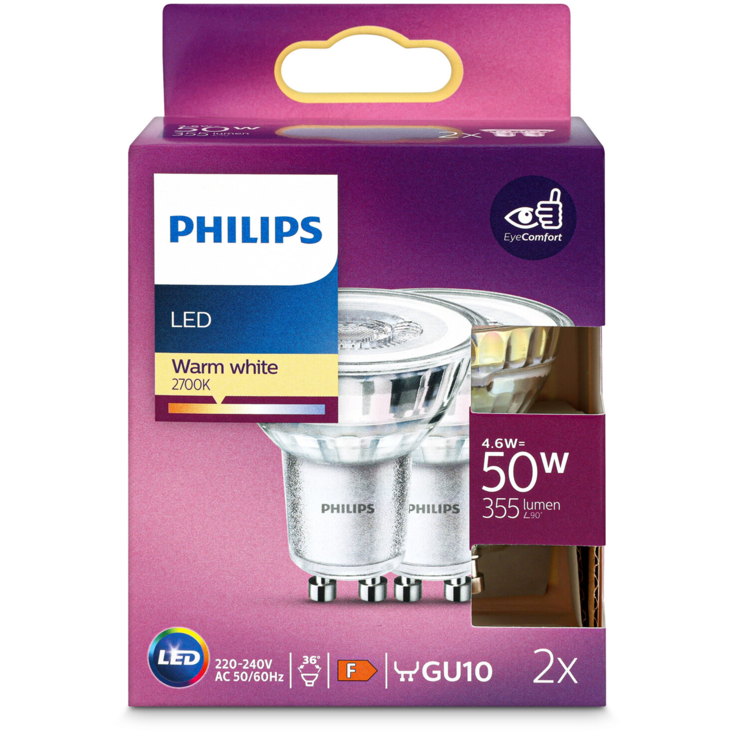 Philips LED-Reflektor GU10 warmweiss 4.6 W 2 Stück