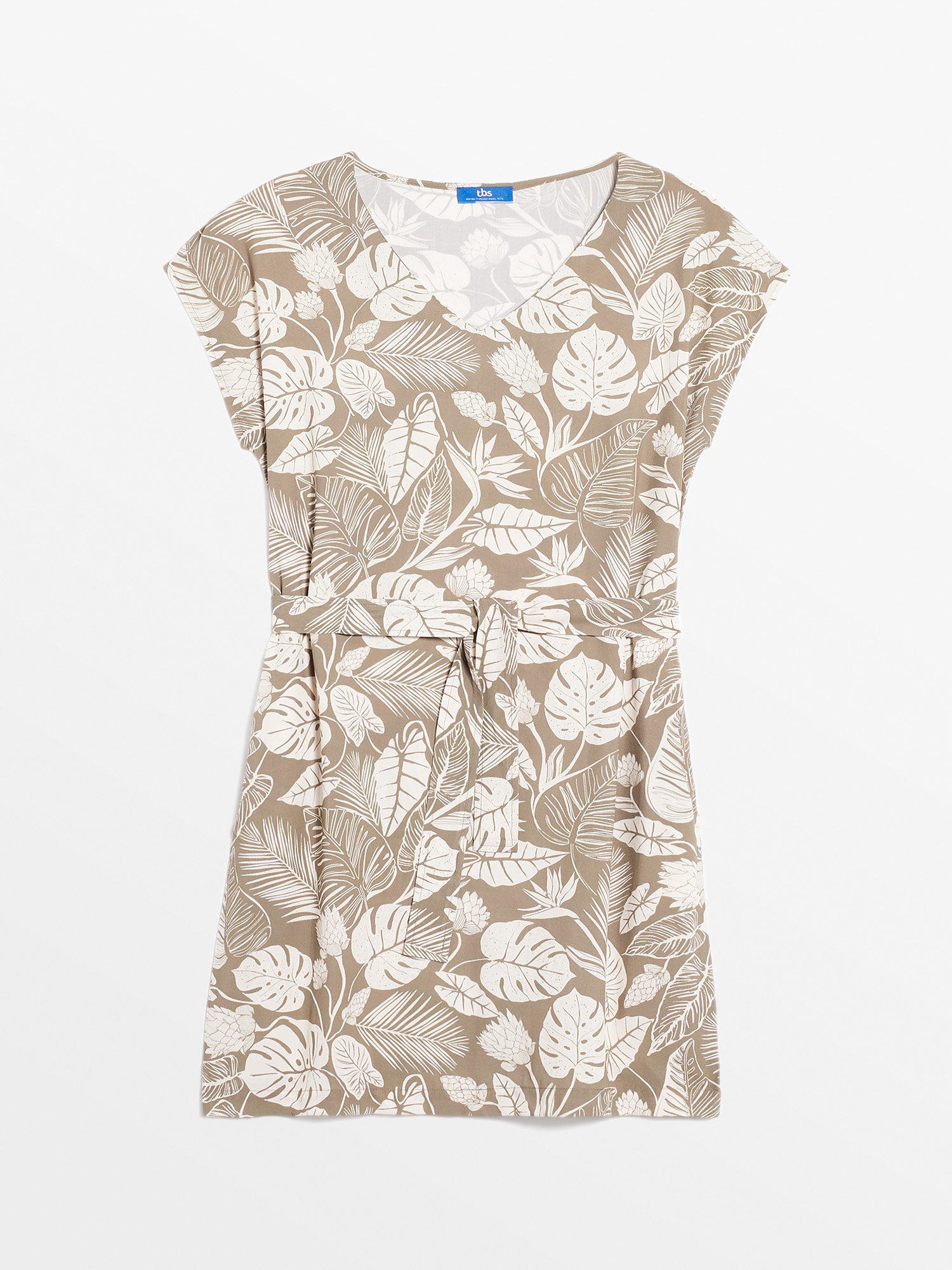 Robe Femme Motif Floral Kaki