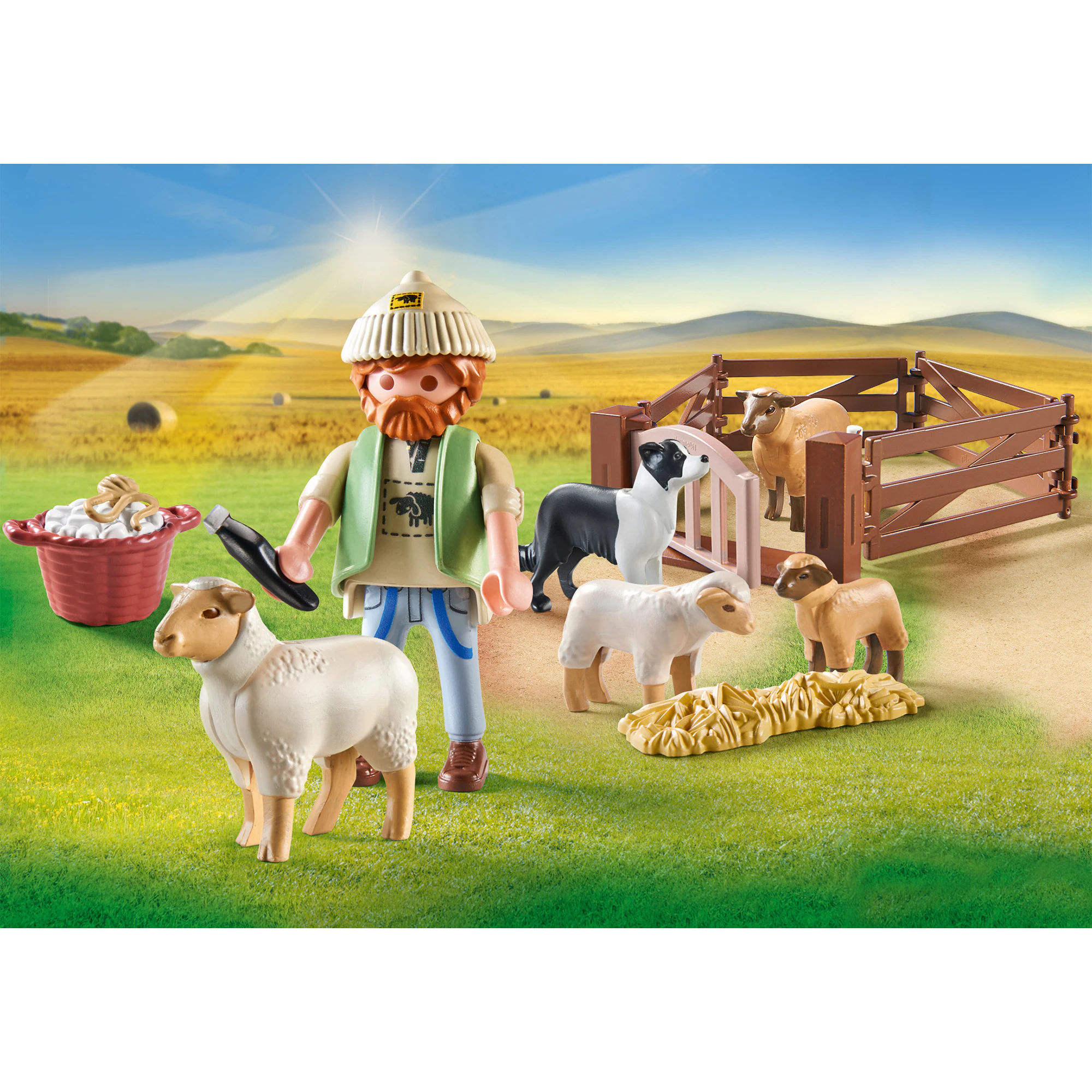 PLAYMOBIL Konstruktionsspielzeug Country Junger Schäfer mit Schafen