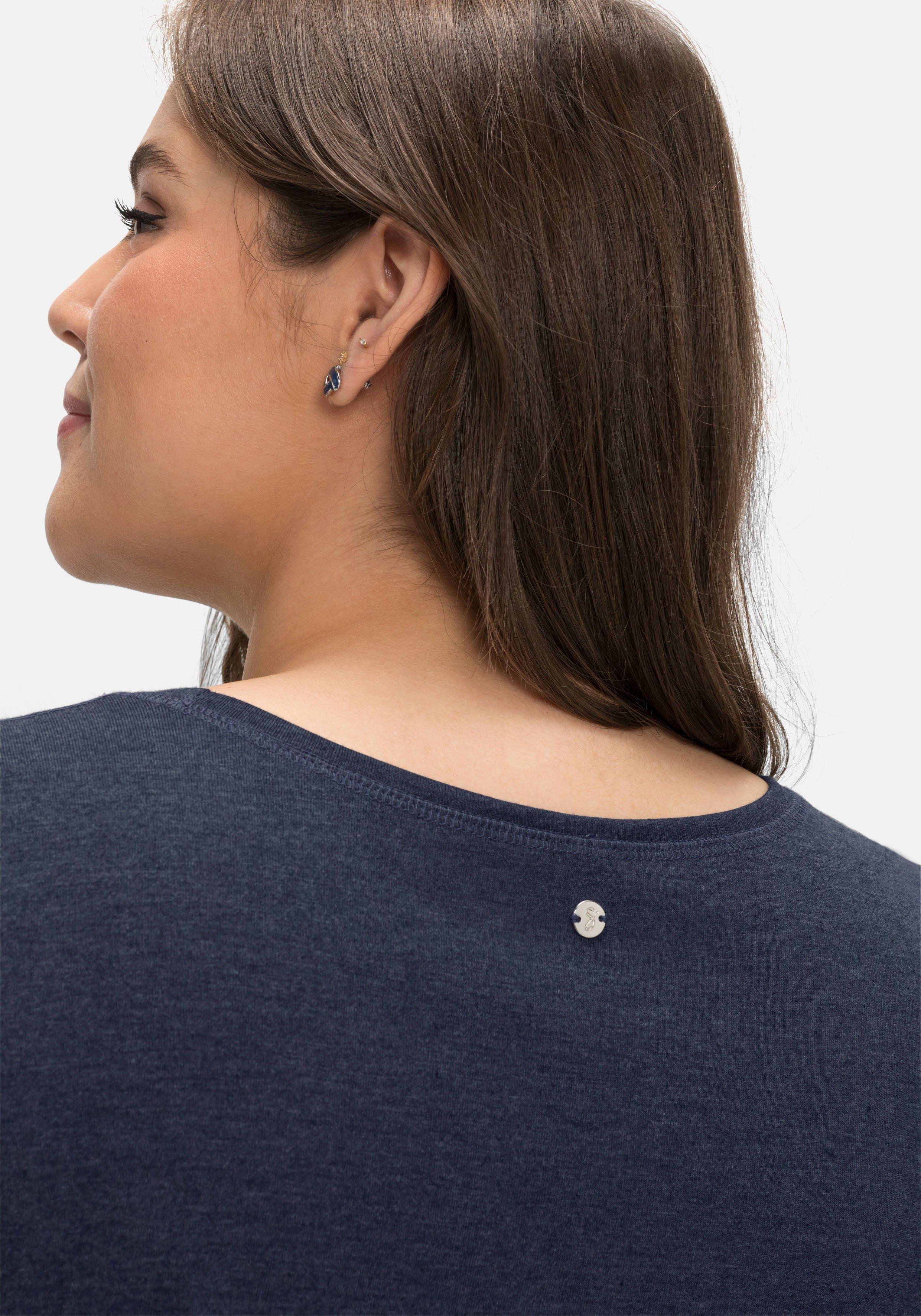Langarmshirt aus Jersey, in melierter Optik