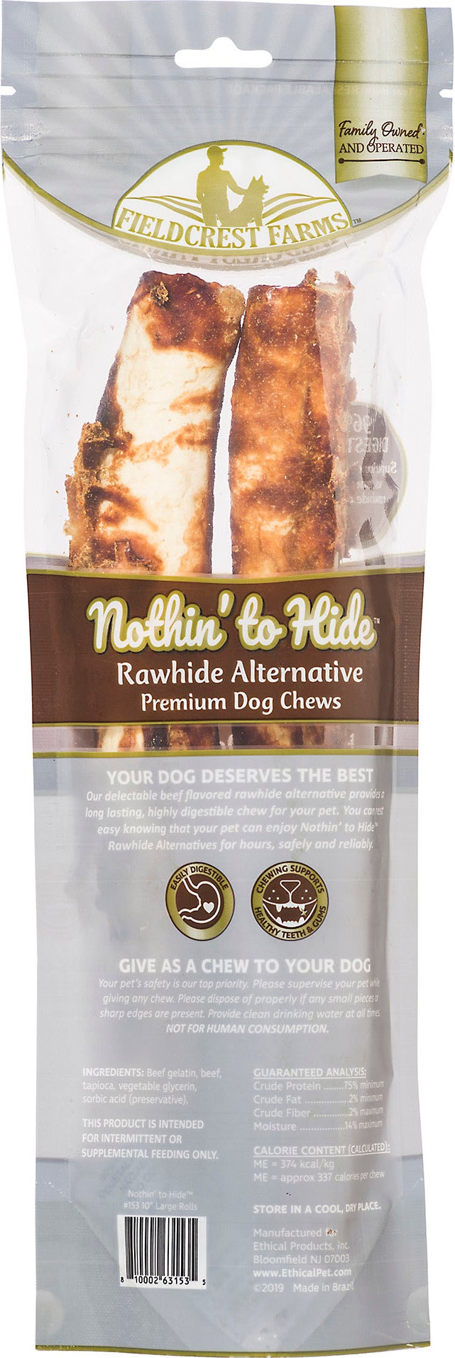 Nothin’ to Hide hondensnack roll large rund 180 gram 2 stuks