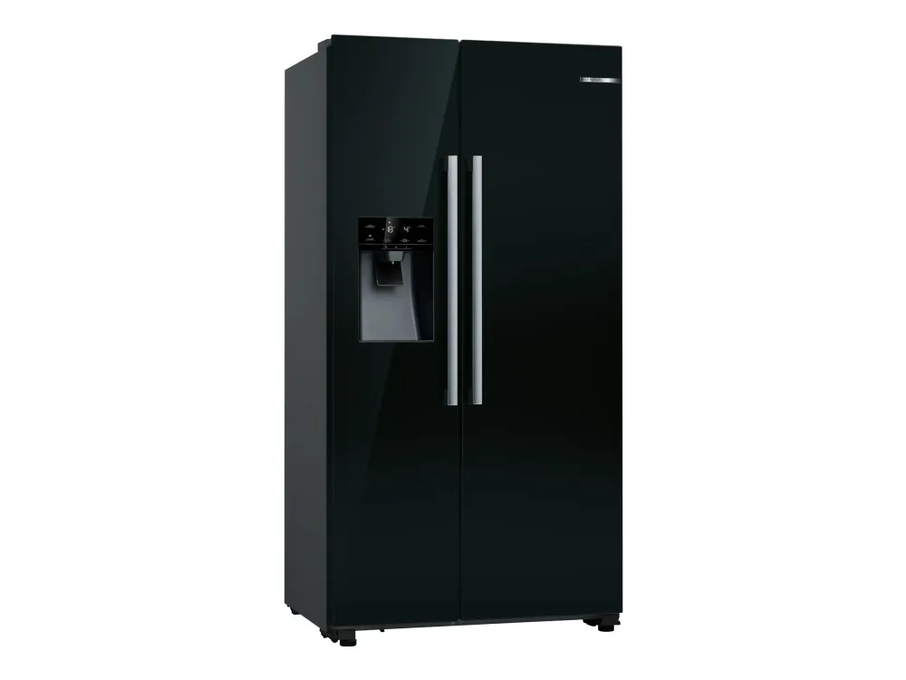 Bosch Serie | 6 KAD93ABEP - Køleskab/fryser - side ved side med vanddispenser, isdispenser - bredde: 90.8 cm - dybde: 70.7 cm - højde: 178.7 cm - 562 liter - Klasse E - sort