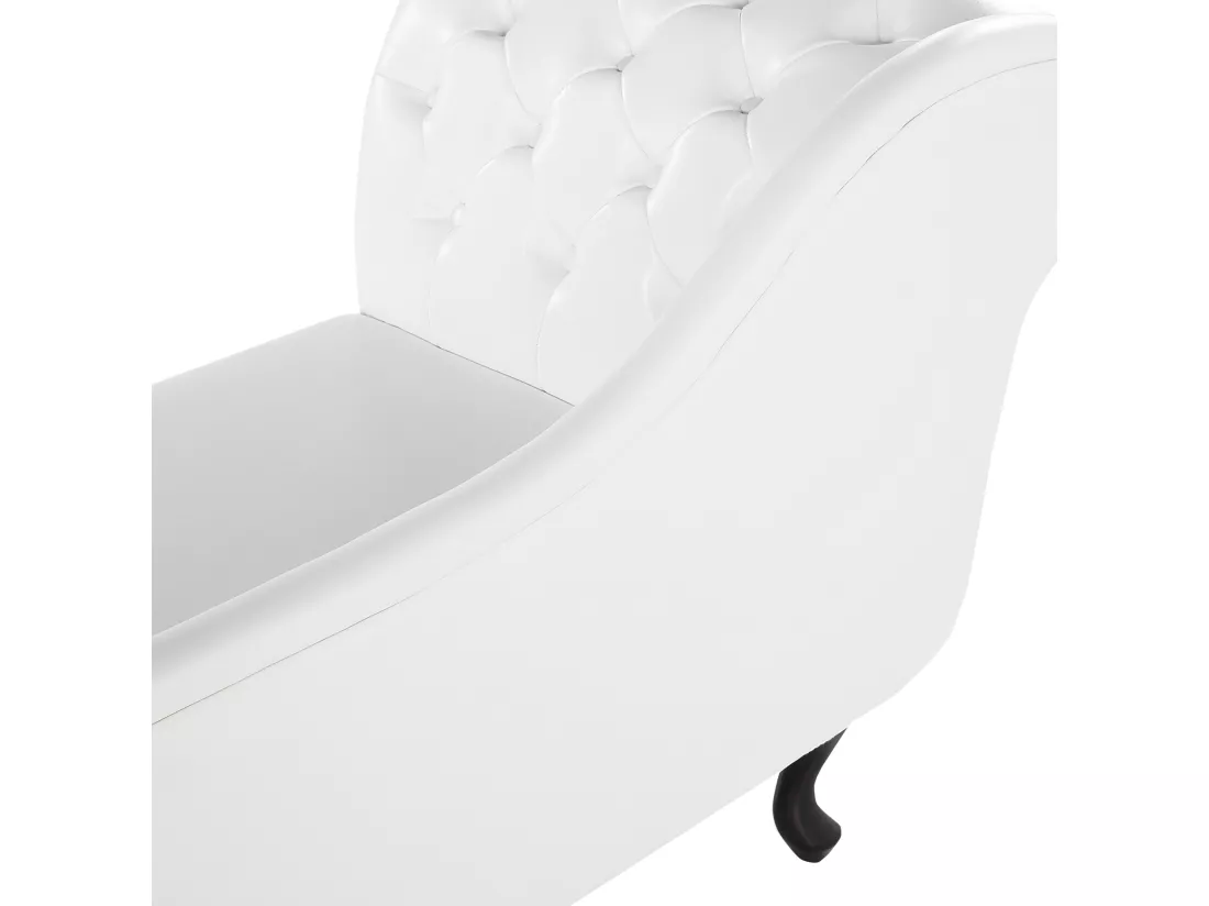 Méridienne Chesterfield blanche brillante côté droit NIMES