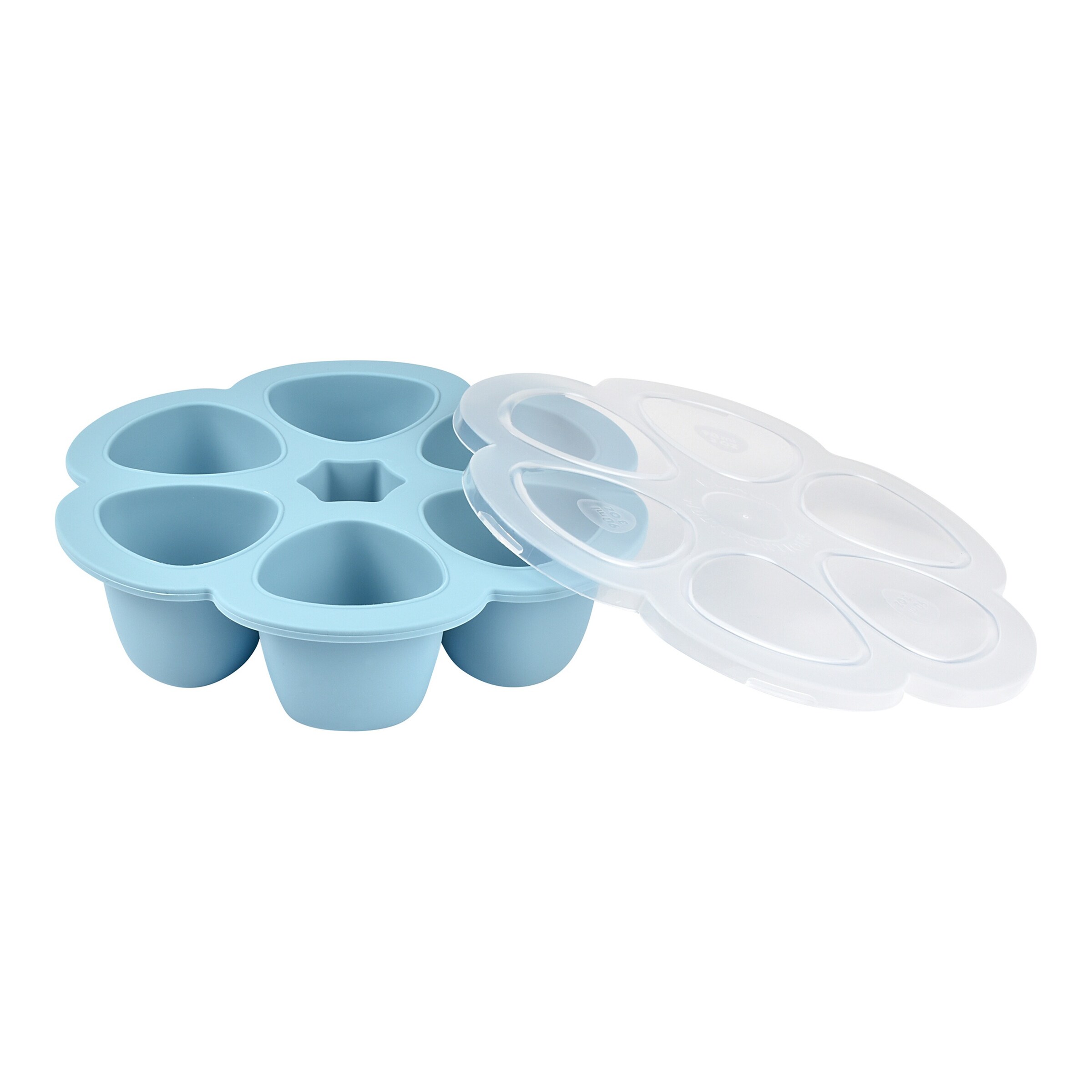 Beaba Portionsbehälter Silikon 6x90 ml hellblau