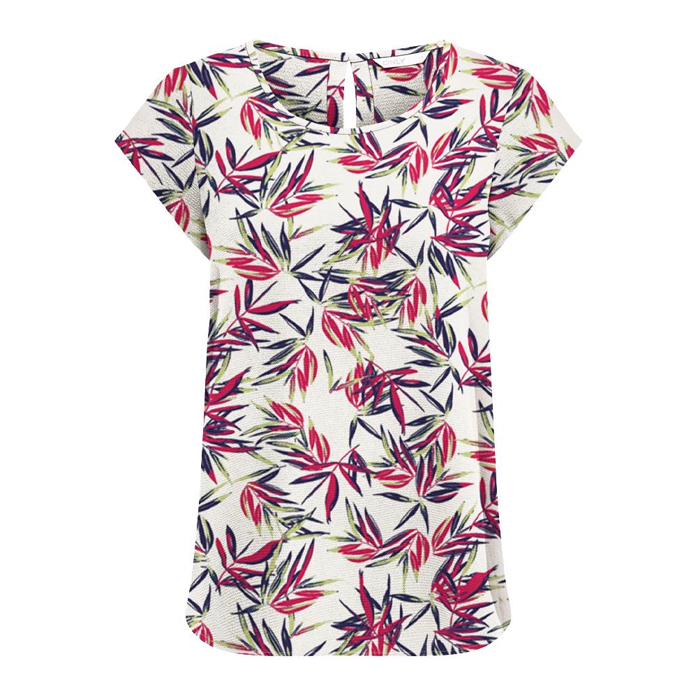 Only Top Écru/Rose à motifs Femme Only Nova