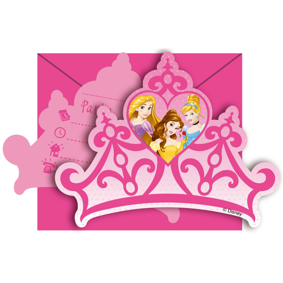 Disney Prinsessen Uitnodigingen 6st