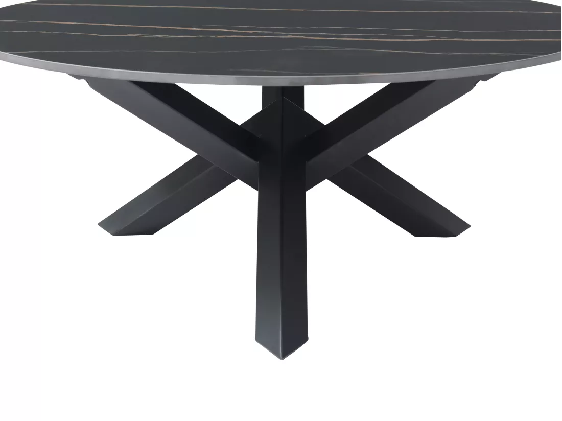 Table basse en céramique et métal - Effet marbre noir - LEONORA de Maison Céphy