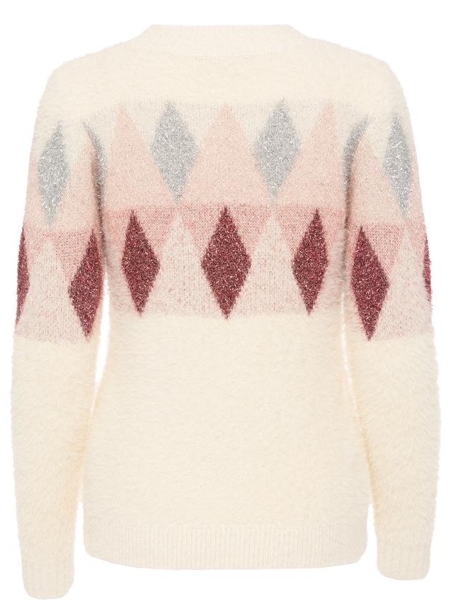 Pullover in Flausch-Lurexgarn