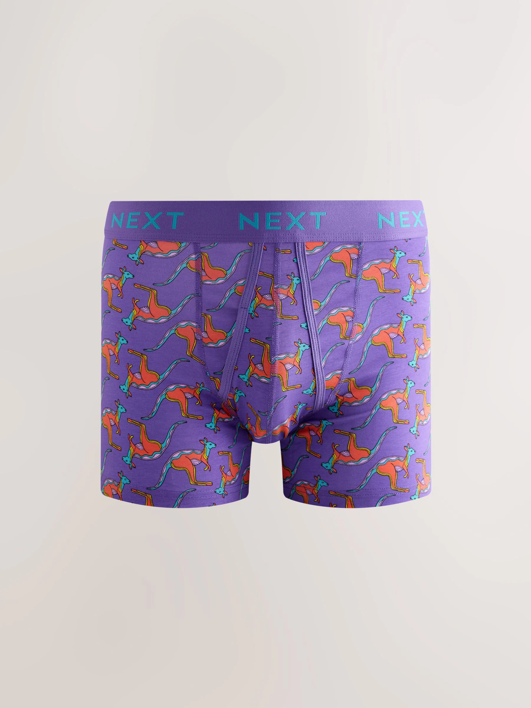 Geel/rood/paars Animal Conversational print - Boxershorts met A-voorkant