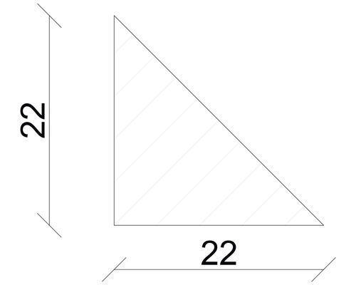 Konsta driehoeksstrip, ruw grenen, 22x22x900 mm