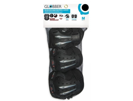 GLOBBER - Vélo enfant Set 3 protections fila m noir argent
