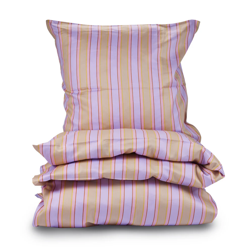 Bahne Interior  Balanced Stripe sengetøj - lilla/sand